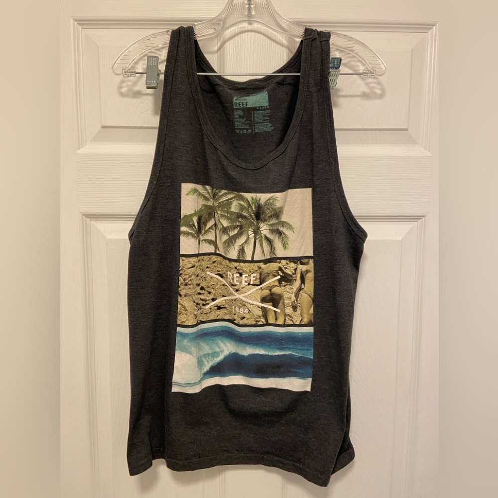 Reef Tank Top Mens Large Heather Gray
